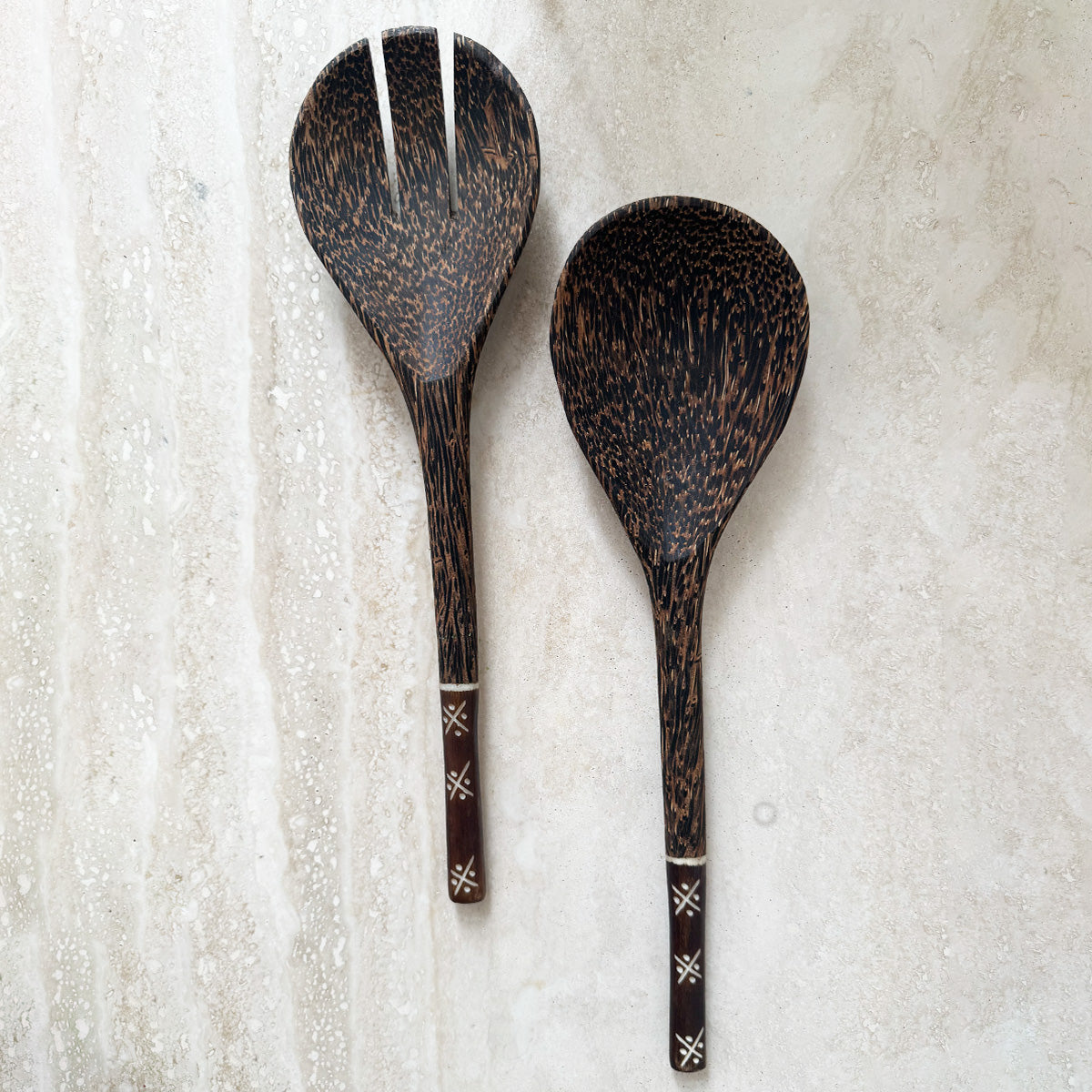 Black Palm Salad Servers