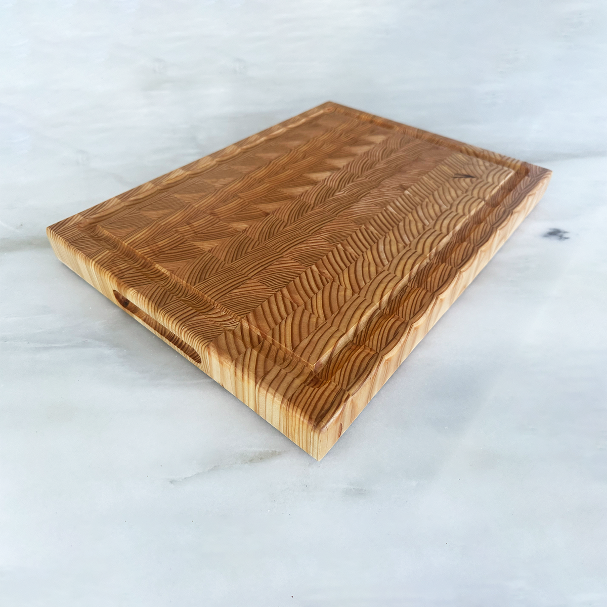 Larch Wood End Grain Cutting Board "The Foxbar"