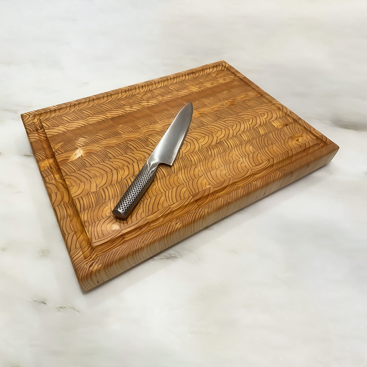 Larch Wood End Grain Cutting Board "The Foxbar"