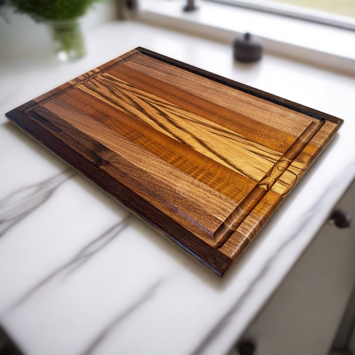 Cutting Board (C) with juice groove - Purpleheart, Walnut, Cherry & Maple store (C)