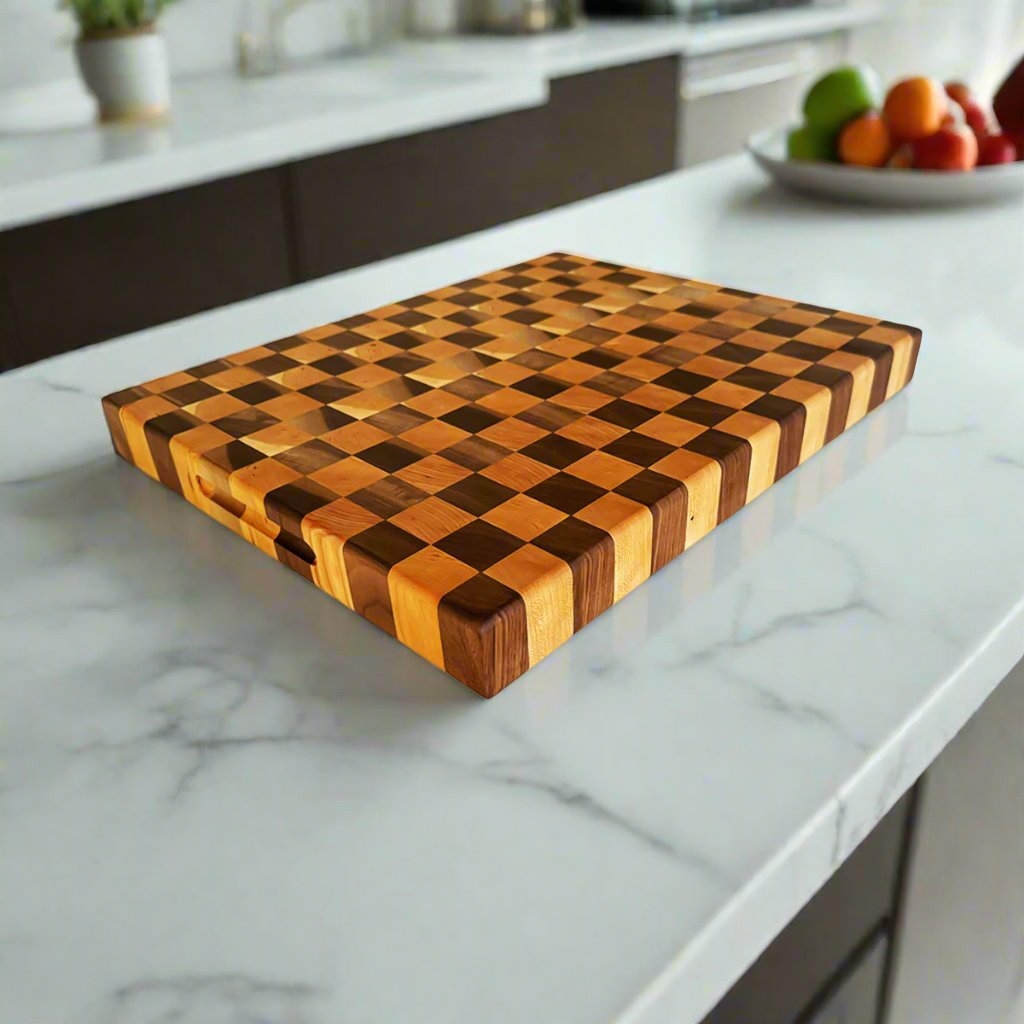 Walnut + Cherry End Grain Cutting Board "The Highland"