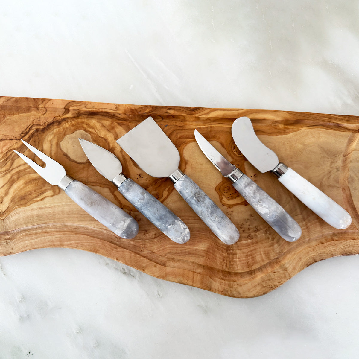 Petrified Wood Cheese Knife Set