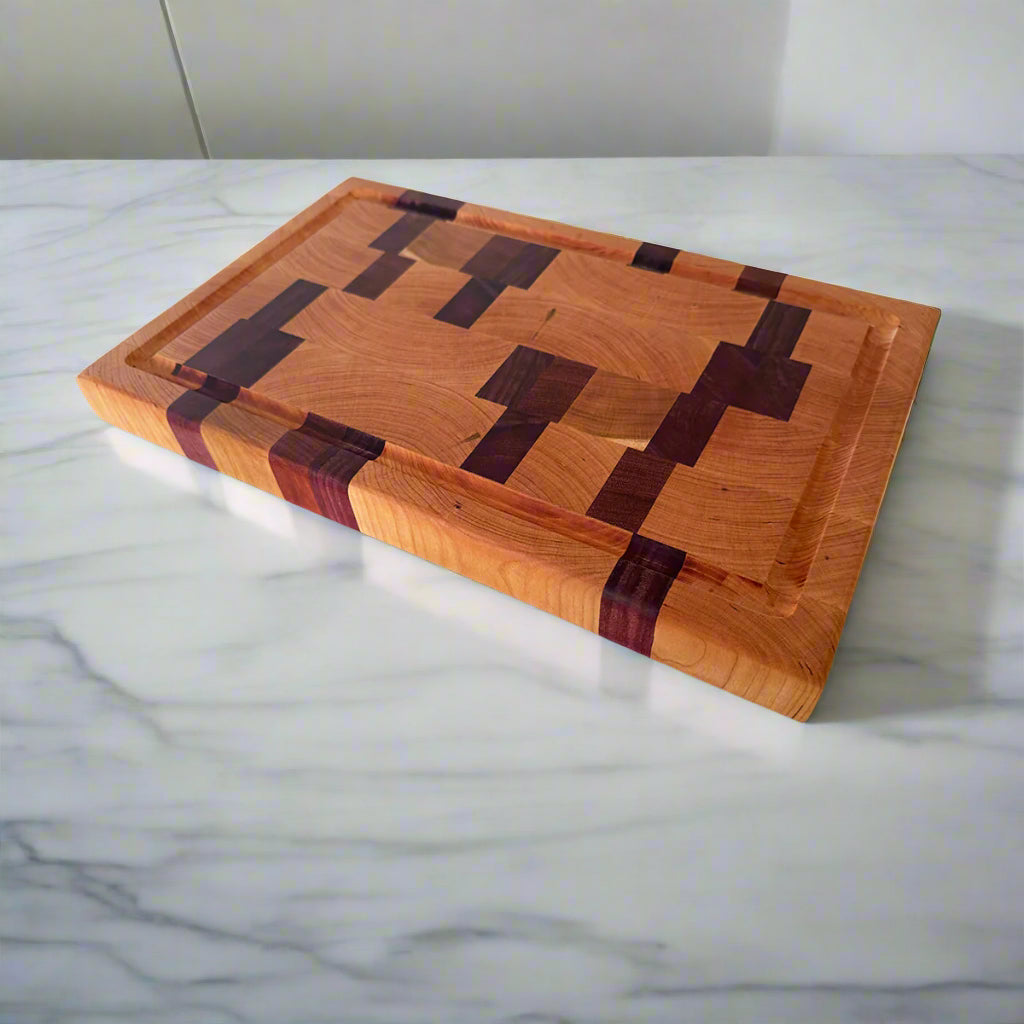 Cherry + Purpleheart Chaos Cutting Board "The Duplex"