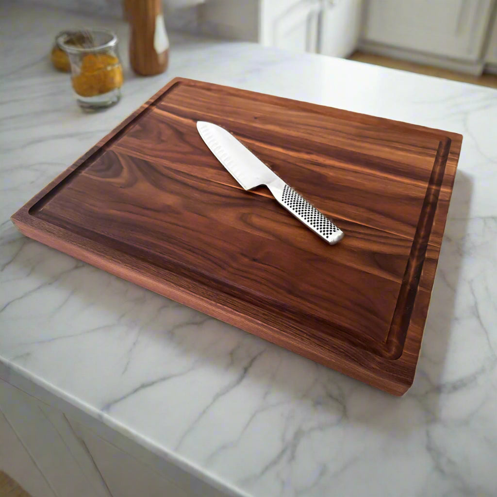 Walnut Edge Grain Cutting Board "The Roxborough XL"  19"L x 15"W x 1.5"H